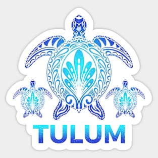 Vintage Tulum Mexico Ocean Blue Sea Turtle Souvenirs Sticker